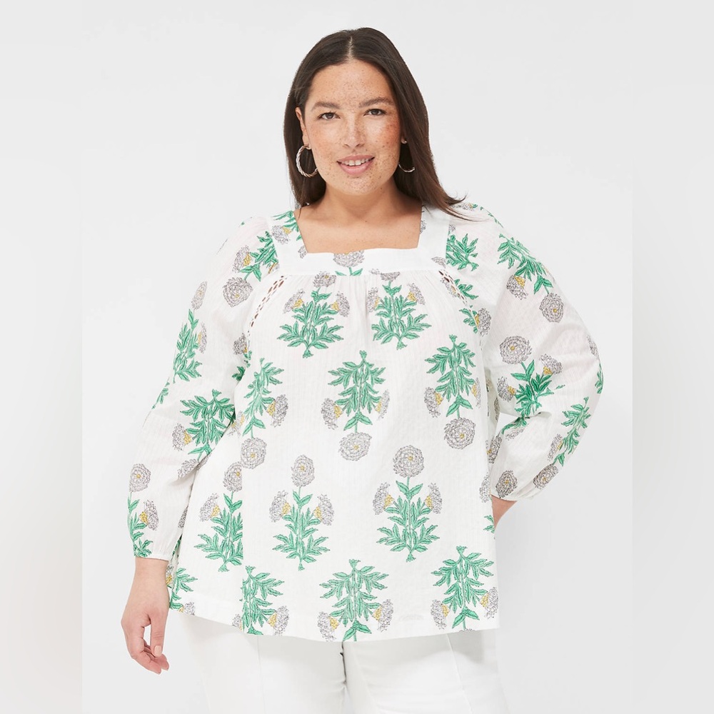 Lane Bryant Swing Square-Neck Peasant Blouse